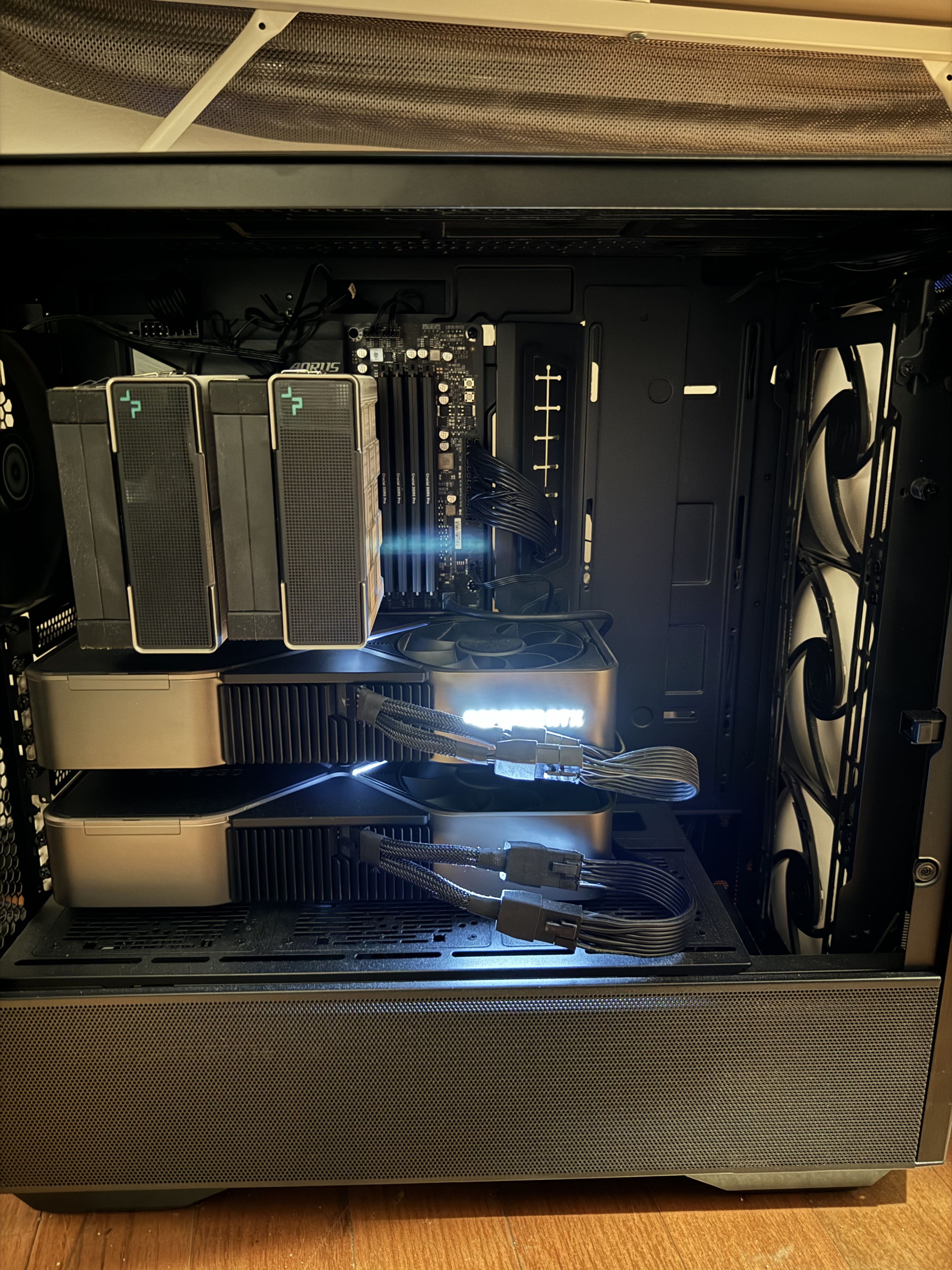 The dual RTX 3090 gaming rig running Llama-70B locally via Ollama