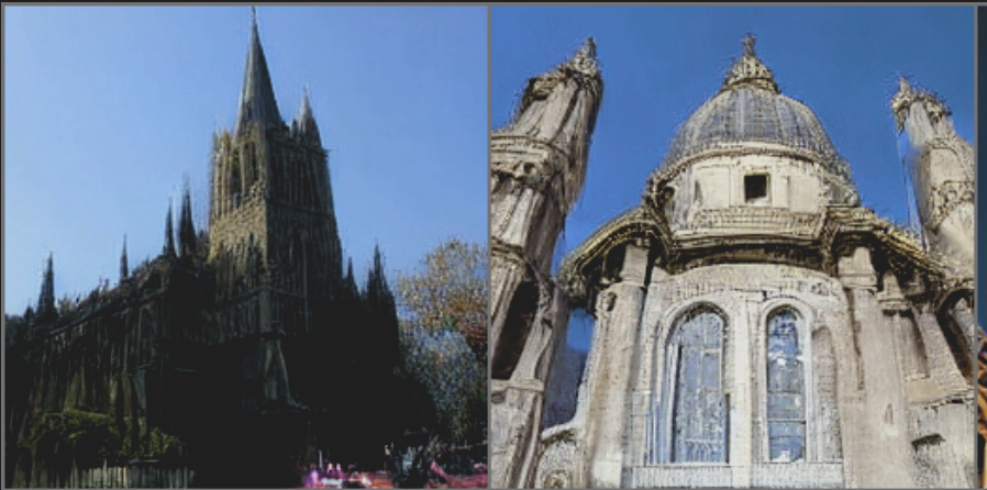 Two churches with Gothic and Baroque architectural styles
